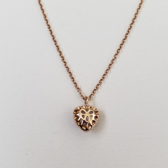 EF Collection 14K Rose Gold White Topaz Diamond 0.05 ctw Trillion Neckla… - Picture 5 of 7